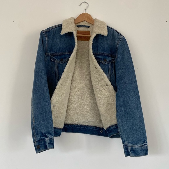 Faux Shearling Trucker Television Denim Jacket - Medium - Picture 3 of 4